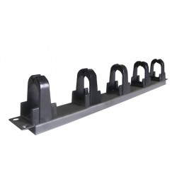 CABLE MANAGER NONAME 1U 5 HOOK GRAY BLACK METAL/PLASTIC